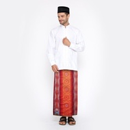 Sarung BHS Classic Gold Motif Jacquard Songket Merah