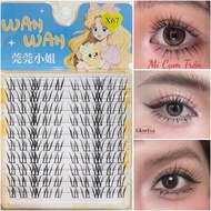 Cluster Eyelashes X67 Bridal Makeup Cluster Fiber, Party Guests [X67 Cluster Eyelashes Top]