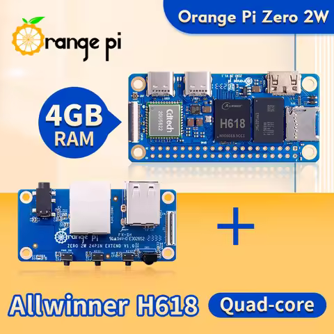 Orange Pi Zero 2W 4GB + Expansion Board Development Board Allwinner H618 Orange Pi Zero 2 W WiFi-BT 