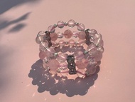 粉晶白水晶手鐲