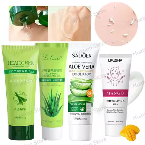 Face Exfoliating Gel Aloe Vera Facial Exfoliating Scrub Cleanses Remove Blackhead Moisturizing Shrin