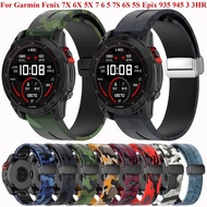 20 22 26MM Camouflage Silicone Watch Strap For Garmin Fenix 7X 7 6 6X 6S Pro 5X 5 Gen 2 Easyfit epix Pro Approach S70 42 47mm Wristband Smart Descent Mk2i strap