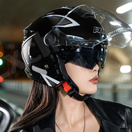 🥇การป้องกันที่ดีเยี่ยม🥇AXK ดีไซน์กระจกคู่ หมวกนิรภัย หมวกกันน็อค 53-63cm กันหมอก ทนต่อการสึกหรอ กันแ