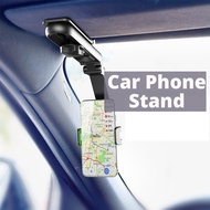 【SG】Universal Car Sun Visor Phone Holder with Clip 360° Rotatable Retractable Handphone Mount Stand