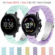 Candy Color Resin watch band strap for Fossil GEN 6 44mm / Gen 5 5E / GEN5 LTE 45mm / gen 5 Carlyle 