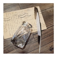 西班牙老件.鍍銀金屬邊(無磁性)切割水晶玻璃瓶.小花器.花瓶.筆插