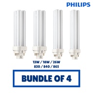 [Saver Pack of 4 pcs] MASTER PL-C Bulb 13W 18W 26W 4P 1CT/5X10CC