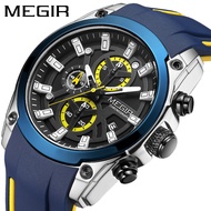 Megir Men's Watch Multifunctional Chronograph Sports Silicone Men's Quartz Sports Watch 2144