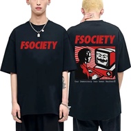 Mr Robot Graphic T-Shirt Super Funny For Men And Women Vintage Cotton FSociety F Society Hacker Gig