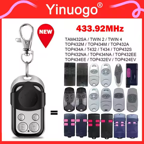 For TOP 432 NA EE EV M A S 434NA 434EE 434EV 434M 434A Garage Remote Control 433.92MHz Fixed Code TA