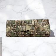 GUCCI 蟒蛇皮馬銜釦頭手拿包