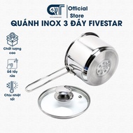 FiveStar 3-Bottom Stainless Steel Pot - Porridge and Flour Cooker for Babies - QT KITCHENWARE