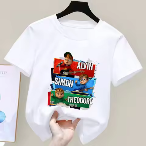 Summer New Alvin and The Chipmunks: The Squeakquel's Tshirt Cotton Sportswear Kids Fashionable Casua