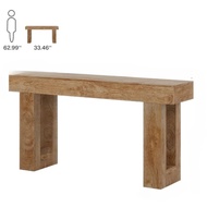 Farmhouse Console Table, 63-Inch Long Narrow Sofa Table Behind The Couch, Wooden Rectangular Entrywa