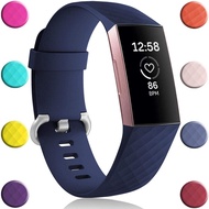 Fitbit Charge 3 Diamond Pattern Replacement Silicone Wrist Strap Compatible with Fitbit Charge 4 Tracker Band