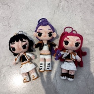 KPOP DEMON HUNTERS HUNTRIX/ HUNTR/X RUMI/ ZOEY/ MIRA/ HUNTRIX KEYCHAIN/ AMIGURUMI/ CROCHET/