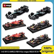 1:43 Bburago Sf24 Rb20 Rb19 Las Vegas W15 W14 F1-75 Amr23 Static Diecast Casting Alloy Model Car