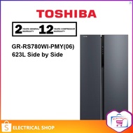 Toshiba 623L Side By Side Refrigerator GR-RS780WI-PMY(06) (Morandi Grey) / 620L GR-RS696WI-PMY(06) F