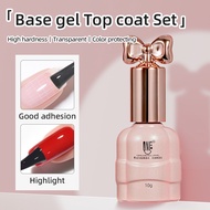 Newest No Wipe Gel Top Coat and Base Coat Set - Shine Finish & Long Lasting, Soak Off LED Nail Lamp 