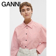 Ganni Women's Shirt - Orange Stripe with Detachable Belt