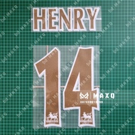 NAMESET JERSEY HENRY 14 LEAGUE ENGLISH GOLD 2005 / 2007