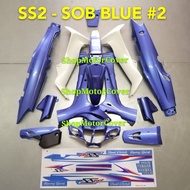 YAMAHA SS2 Y110 2 BODY COVER SET SOB BLUE WITH STICKER #2 COVERSET YAMAHA SS 2 Y110 2 SOB BIRU WITH 