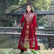 Hua Mulan Children's Costume Girls Hanfu Chinese Style Female Hero Ancient Costume Performance Costu