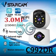 Vstarcam C992DR เลนส์คู่ (รองรับ Wi-Fi 5G)  3.0MP กล้องวงจรปิดไร้สาย กล้องในบ้าน indoor ภาพสี มีAI+ 