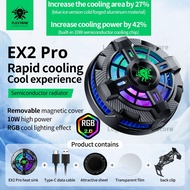 Plextone EX2 Pro Go RGB LED Light USB Type-C Mobile Gaming Ice Cooling Fan Magnetic Turbofan Radiato