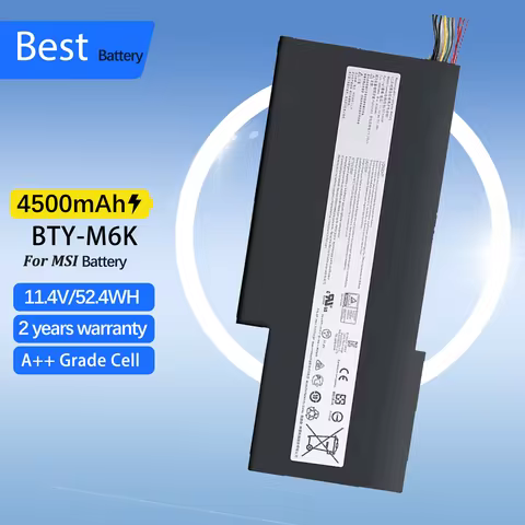 BTY-M6K Laptop Battery for MSI MS-17B4 MS-16K3 GF63 Thin 8RD 8RC GF75 Thin 3RD 8RC 9SC GF65 Thin 9SE