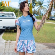 361 Split Swimsuit Women's 2021 Two Piece Rashguard Swim Skirt Korea Swimsuit Bathing Surfing Suit Short Sleeve Sports Wear