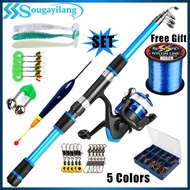 Sougayilang Joran Pancing 1 Set MINI Fishing Set Telescopic Fishing Rod & Spinning Fishing Reel 5.2:
