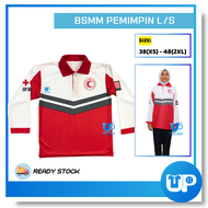 Tshirt BSMM PSBM Pemimpin Lengan Panjang Berkolar Microfiber Baju PBSM Kokurikulum Red Crescent Unif