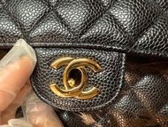 Chanel CF Classic 11.12 Medium Double Flap Black Caviar GHW 香奈兒黑金 全新晶片25cm 中size 荔枝皮 魚子醬皮 11.12 淡金扣經