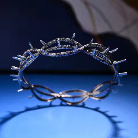 Vintage Thorn Elf King Crown Classical Men's Hair Accessories Large Round Fantasy Headband Role Play