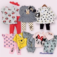 Minnie Mickey Pooh Kid Set / Cotton 100% Kidswear  / HM ispired Baju Budak