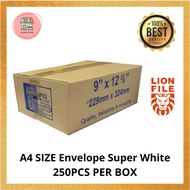 [READY STOCK] Lion A4 Size Super White Envelope-250Pcs/Box