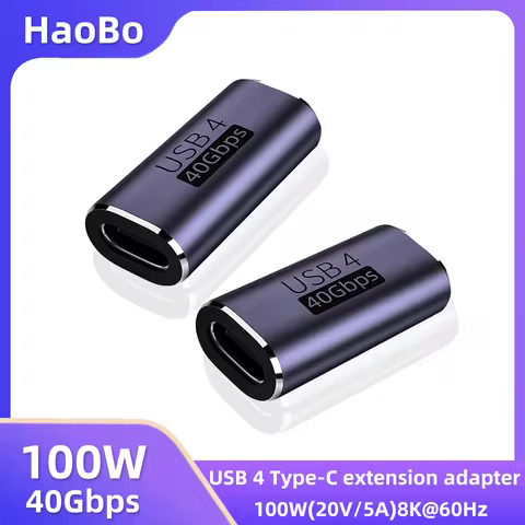 USB4.0 Thunderbolt3 40Gbps Type C Female to Type C Female Coupler Adapter For Super Fast Charger Dat