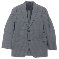 成色極佳的BURBERRY BLACK LABEL Super 100s 羊毛條紋夾克，飾有品牌標誌扣款。灰色單排扣修身夾克，尺寸 36。正品，日本製。男款。