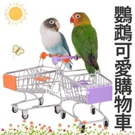 台灣出貨 鸚鵡可愛購物車 小鳥訓練推車 鸚鵡站桿 鸚鵡玩具 拍攝道具 超市購物車 小推車 鸚鵡益智玩具 寵物鳥 倉鼠