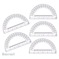 RUN 5Pieces Clear Protractor 6Inch Protractors 180 Degrees Math Protractors Tool