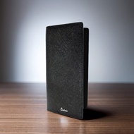 【刻字】意大利十字紋 Premium男裝RFID長銀包(黑色)