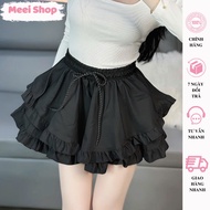 Meei Shop Women's 2-Layer Skirt with slight flare, Women's Skirt (with inner pants) made of Soft Chi