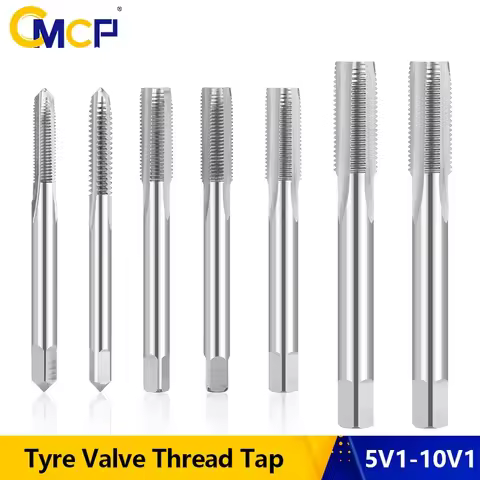 CMCP Tyre Valve Thread Tap 5V1 5V2 8V1 8V2 10V1 Right Cutting Straight Fluted Taps Screw Thread Tap 
