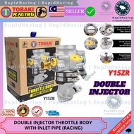 Alat Motor TOBAKI ULTRA RACING DOUBLE INJECTOR THROTTLE BODY+CNC/INLET PIPE TB Y15ZR Y15【32/34/36/38