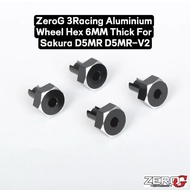 ZeroG 3RACING 3R Sakura D5MR D5 MR V2 Aluminium Wheel Hex Adapter 12mm 6mm Tebal Thick （1Set = 4Pcs）