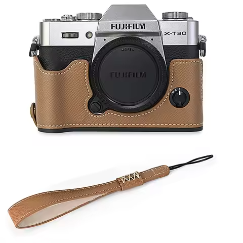 Palm Print PU Leather Camera Half Body Case for Fujifilm XT30 Fuji X-T30 XT30II XT20 XT10 Battery Op