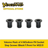 Yokomo Pack of 4 M3x4mm FH Socket Step Screws (Black/1.9mm) for MS2.0 remote control car (ZC-F34SB)