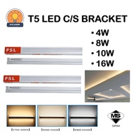 FSL T5 C/S Bracket Light 4W/8W/10W (IFT/2FT/3FT) 3000K 4000K 6500K Integrated T5 Tube Lampu Cover Li