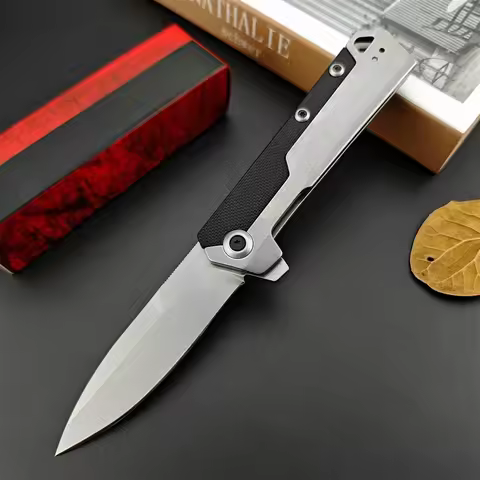 KS 3860 Folding Pocket Knife 8Cr13Mov Steel Blade 420steel+G10 Handle Outdoor EDC Camping Knife Surv